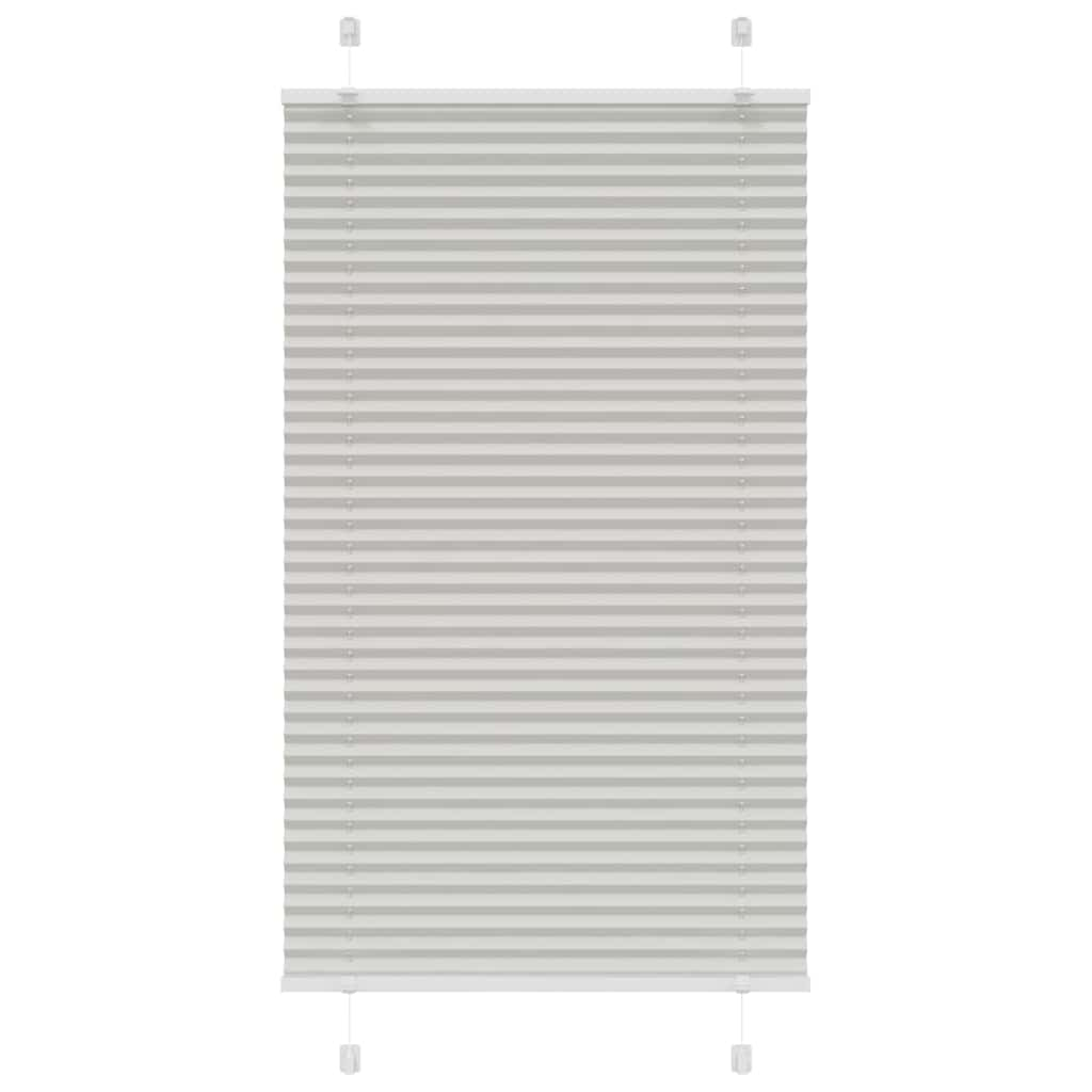 Pleated Blind Light Grey 80x150 cm Fabric Width 79.4 cm Polyester