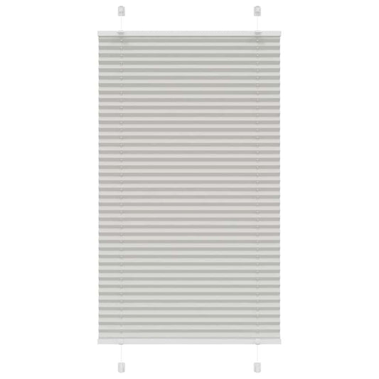 Pleated Blind Light Grey 80x150 cm Fabric Width 79.4 cm Polyester