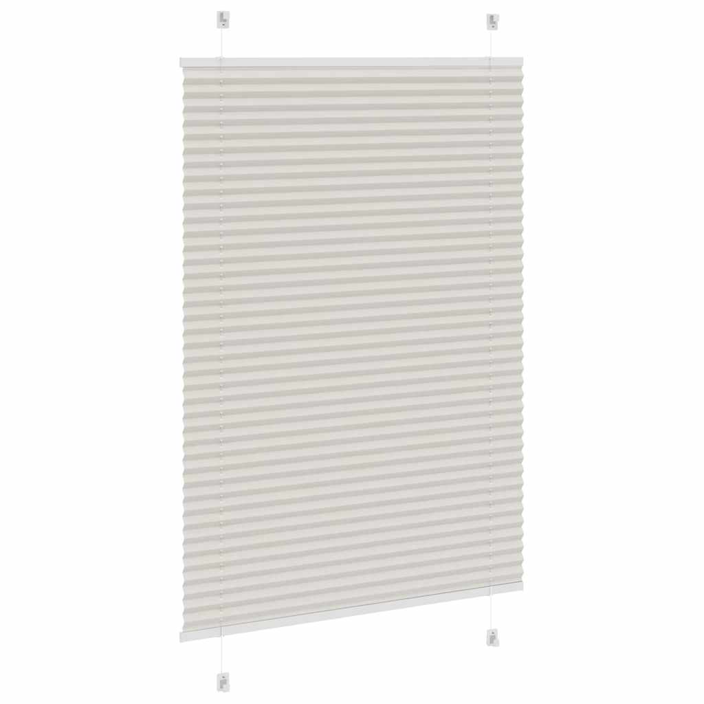 Pleated Blind Light Grey 100x150 cm Fabric Width 99.4 cm Polyester