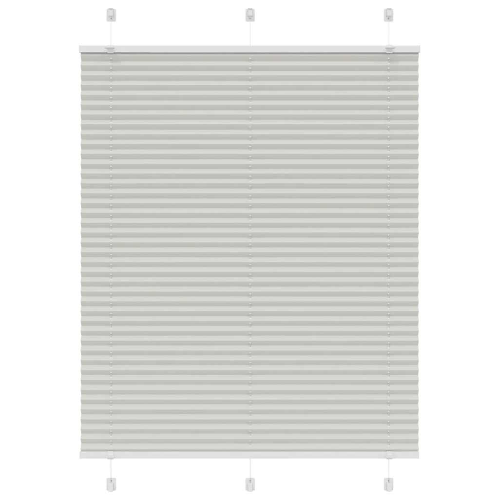 Pleated Blind Light Grey 105x150 cm Fabric Width 104.4 cm Polyester