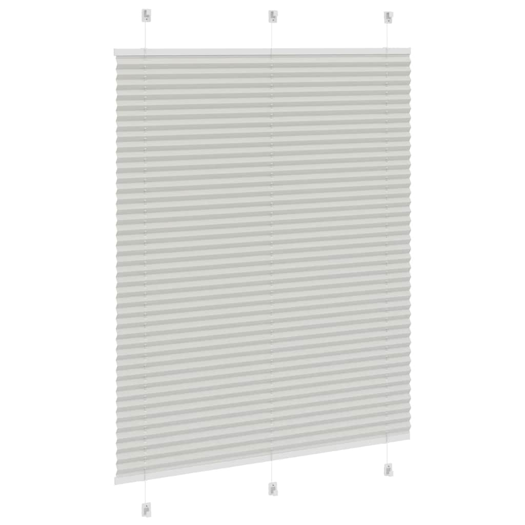 Pleated Blind Light Grey 105x150 cm Fabric Width 104.4 cm Polyester