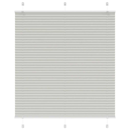 Pleated Blind Light Grey 120x150 cm Fabric Width 119.4 cm Polyester