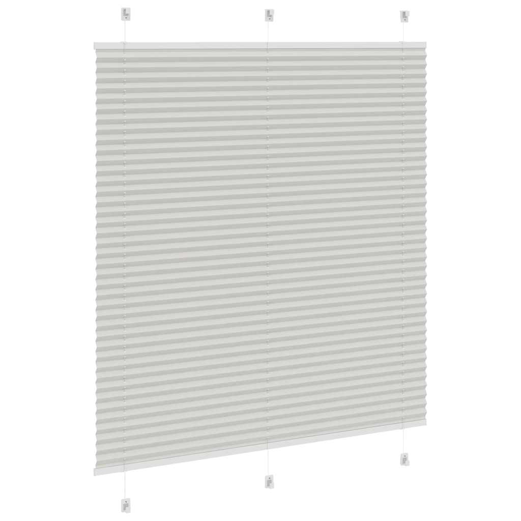 Pleated Blind Light Grey 120x150 cm Fabric Width 119.4 cm Polyester