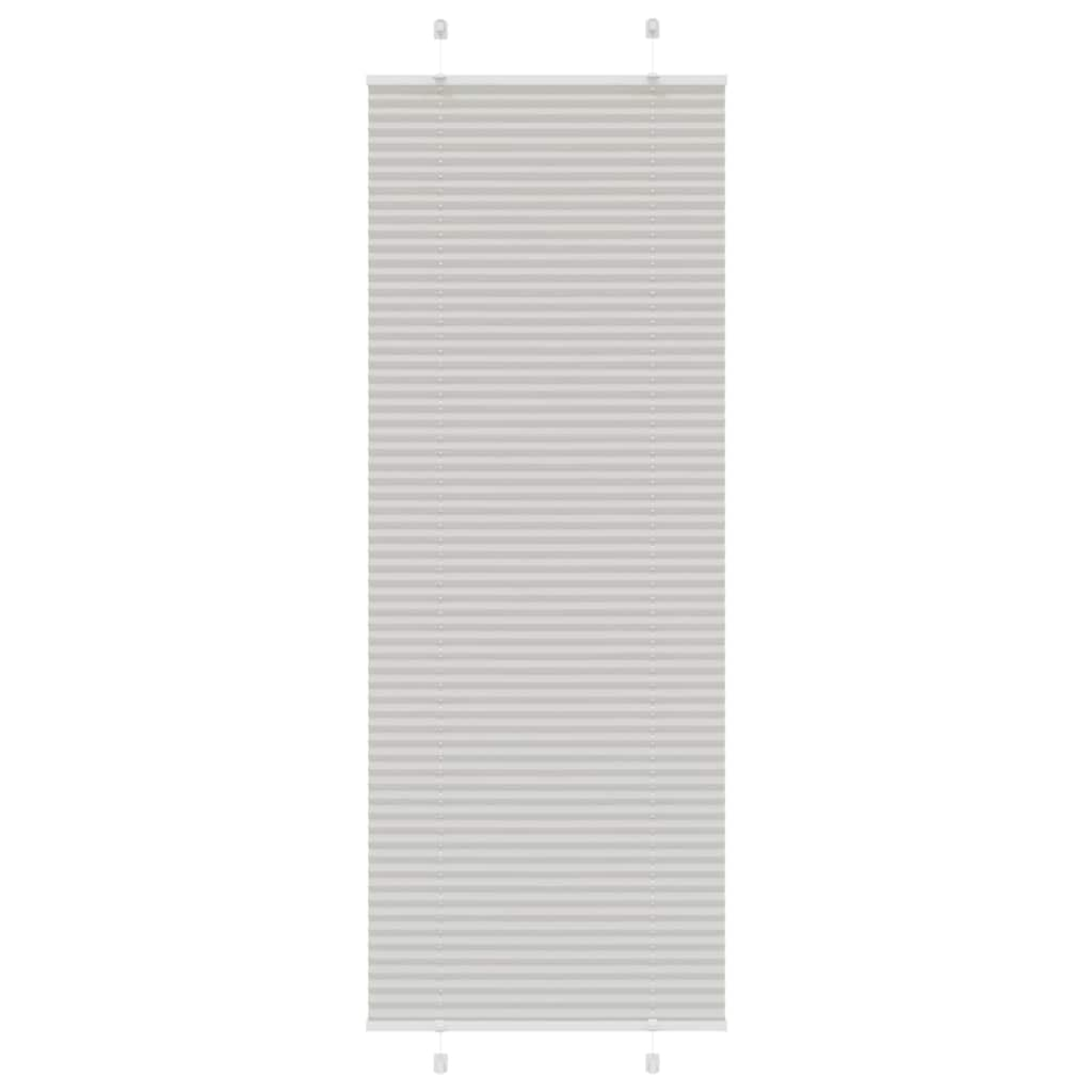 Pleated Blind Light Grey 70x200 cm Fabric Width 69.4 cm Polyester