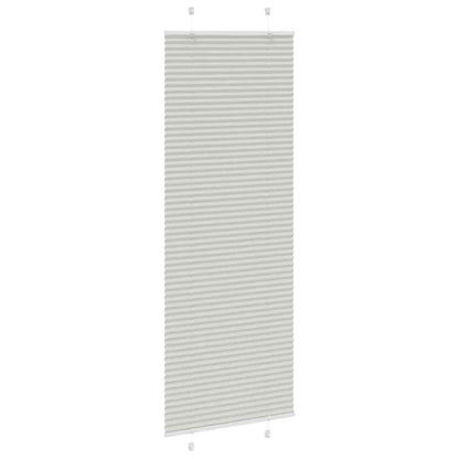 Pleated Blind Light Grey 70x200 cm Fabric Width 69.4 cm Polyester