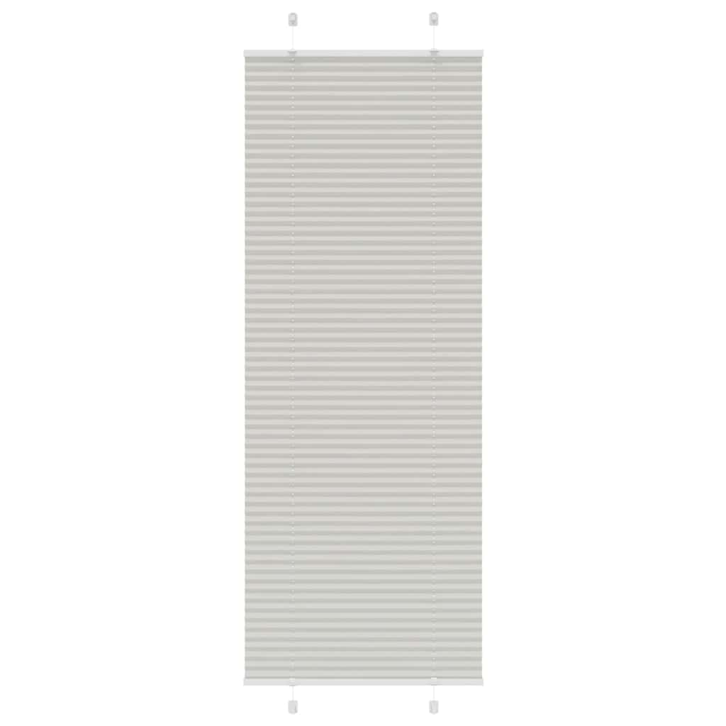 Pleated Blind Light Grey 80x200 cm Fabric Width 79.4 cm Polyester