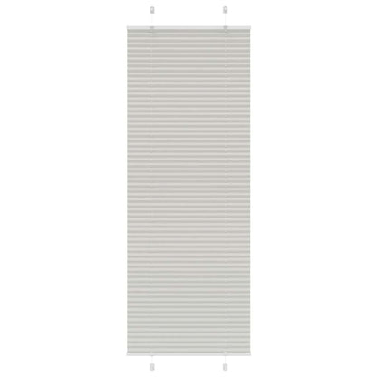 Pleated Blind Light Grey 80x200 cm Fabric Width 79.4 cm Polyester