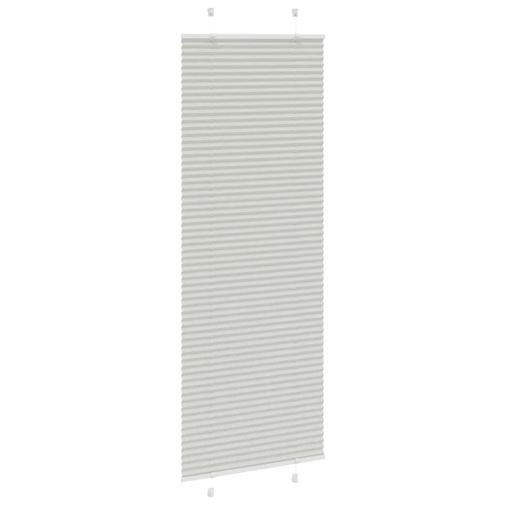 Pleated Blind Light Grey 80x200 cm Fabric Width 79.4 cm Polyester