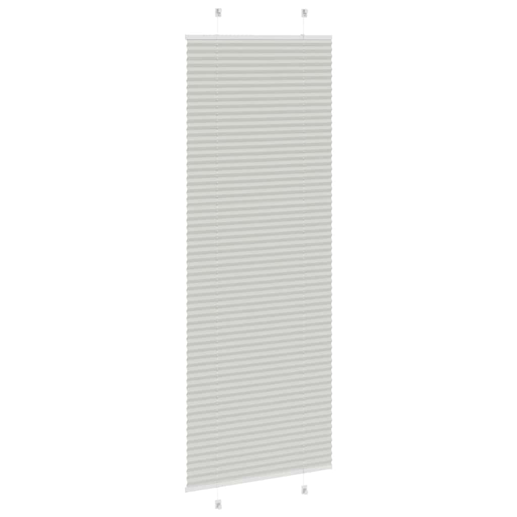 Pleated Blind Light Grey 80x200 cm Fabric Width 79.4 cm Polyester