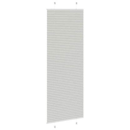 Pleated Blind Light Grey 80x200 cm Fabric Width 79.4 cm Polyester