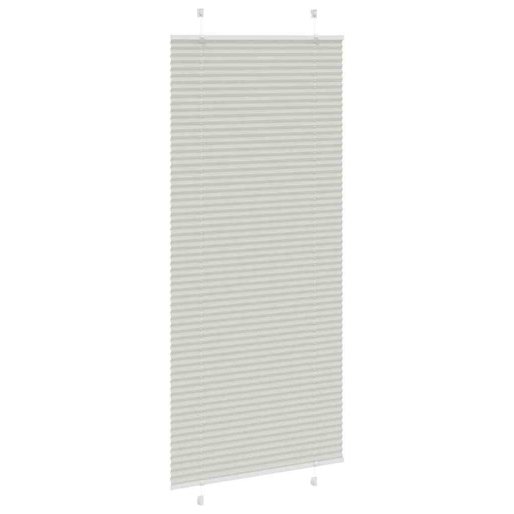 Pleated Blind Light Grey 85x200 cm Fabric Width 84.4 cm Polyester