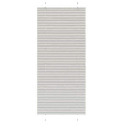 Pleated Blind Light Grey 90x200 cm Fabric Width 89.4 cm Polyester