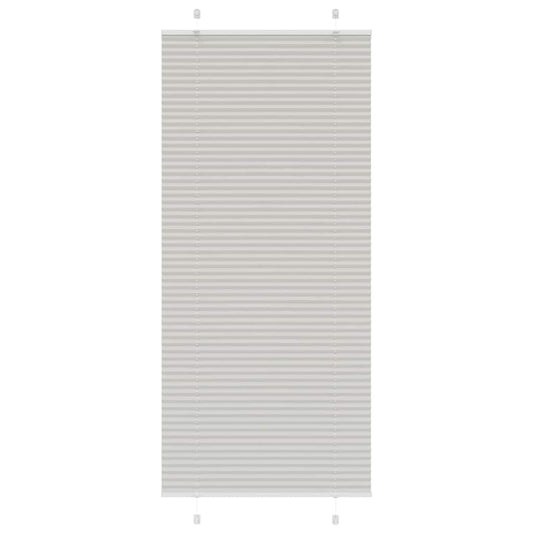 Pleated Blind Light Grey 90x200 cm Fabric Width 89.4 cm Polyester