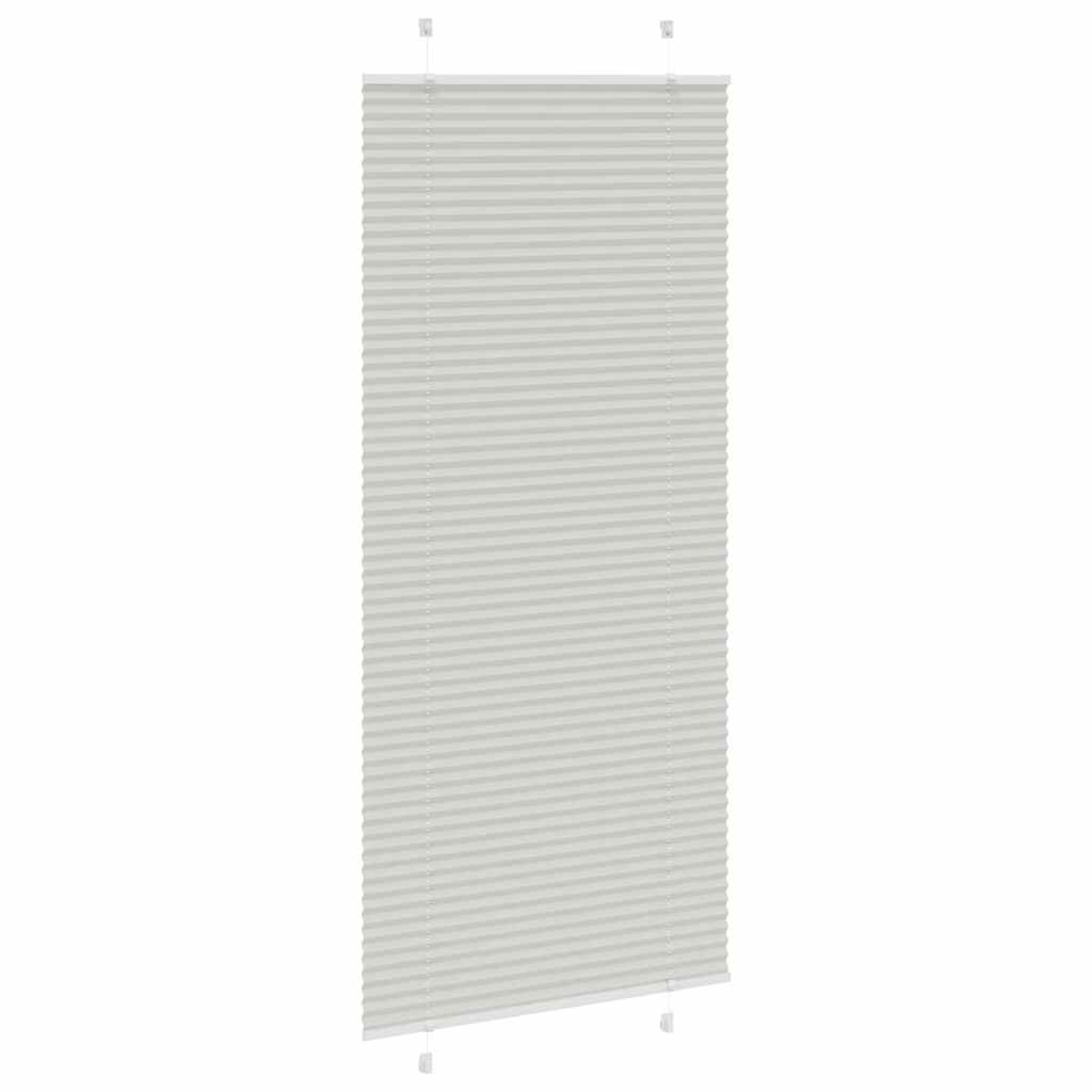 Pleated Blind Light Grey 90x200 cm Fabric Width 89.4 cm Polyester