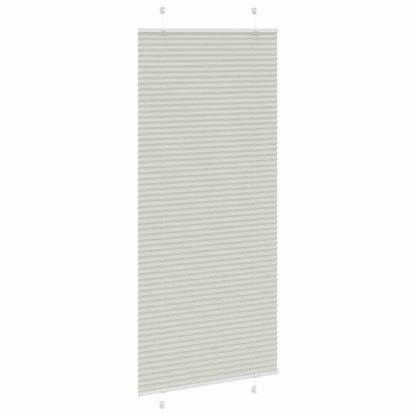 Pleated Blind Light Grey 90x200 cm Fabric Width 89.4 cm Polyester