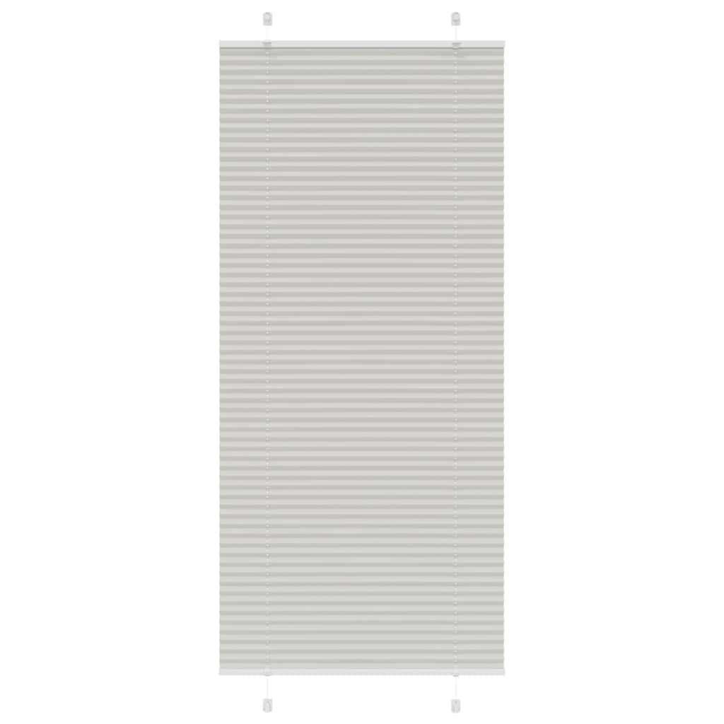 Pleated Blind Light Grey 95x200 cm Fabric Width 94.4 cm Polyester