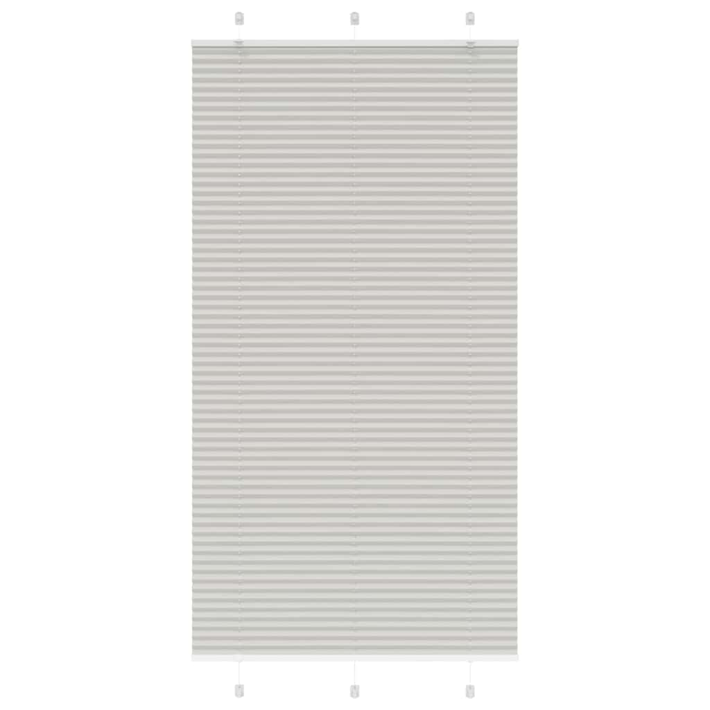 Pleated Blind Light Grey 105x200 cm Fabric Width 104.4 cm Polyester