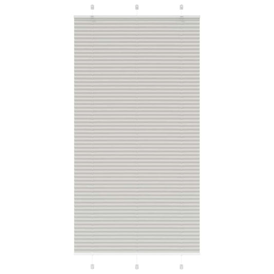 Pleated Blind Light Grey 105x200 cm Fabric Width 104.4 cm Polyester