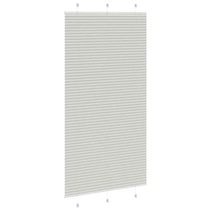 Pleated Blind Light Grey 105x200 cm Fabric Width 104.4 cm Polyester