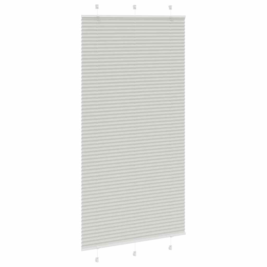 Pleated Blind Light Grey 110x200 cm Fabric Width 109.4 cm Polyester