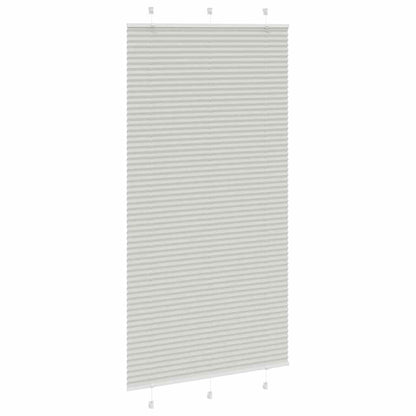 Pleated Blind Light Grey 110x200 cm Fabric Width 109.4 cm Polyester