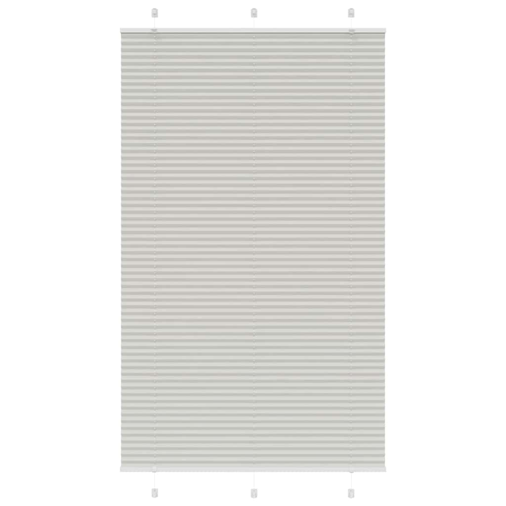 Pleated Blind Light Grey 115x200 cm Fabric Width 114.4 cm Polyester