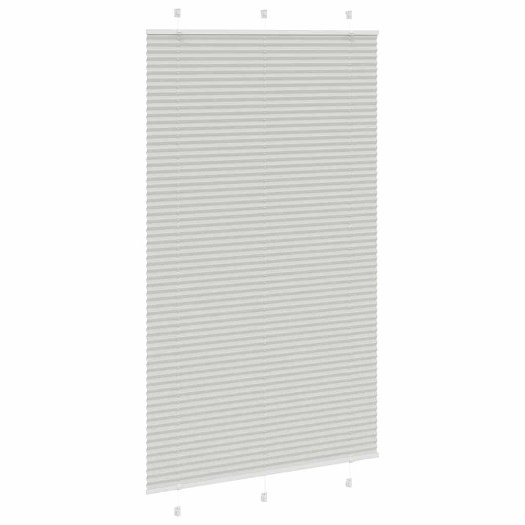 Pleated Blind Light Grey 115x200 cm Fabric Width 114.4 cm Polyester