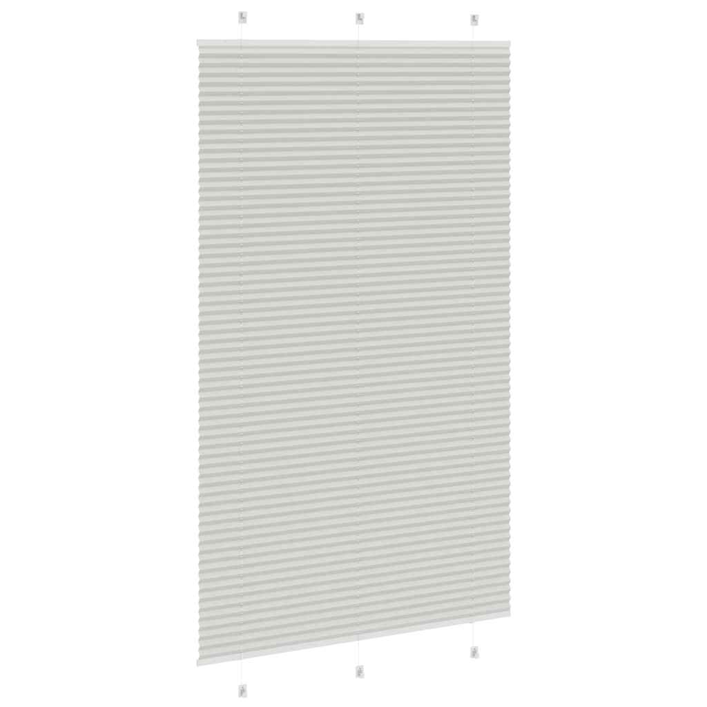 Pleated Blind Light Grey 115x200 cm Fabric Width 114.4 cm Polyester