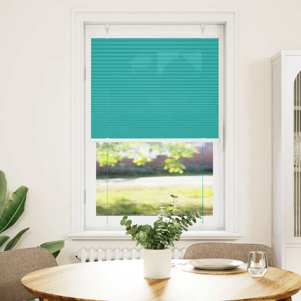 Pleated Blind Petrol Green 75x100 cm Fabric Width 74.4 cm Polyester