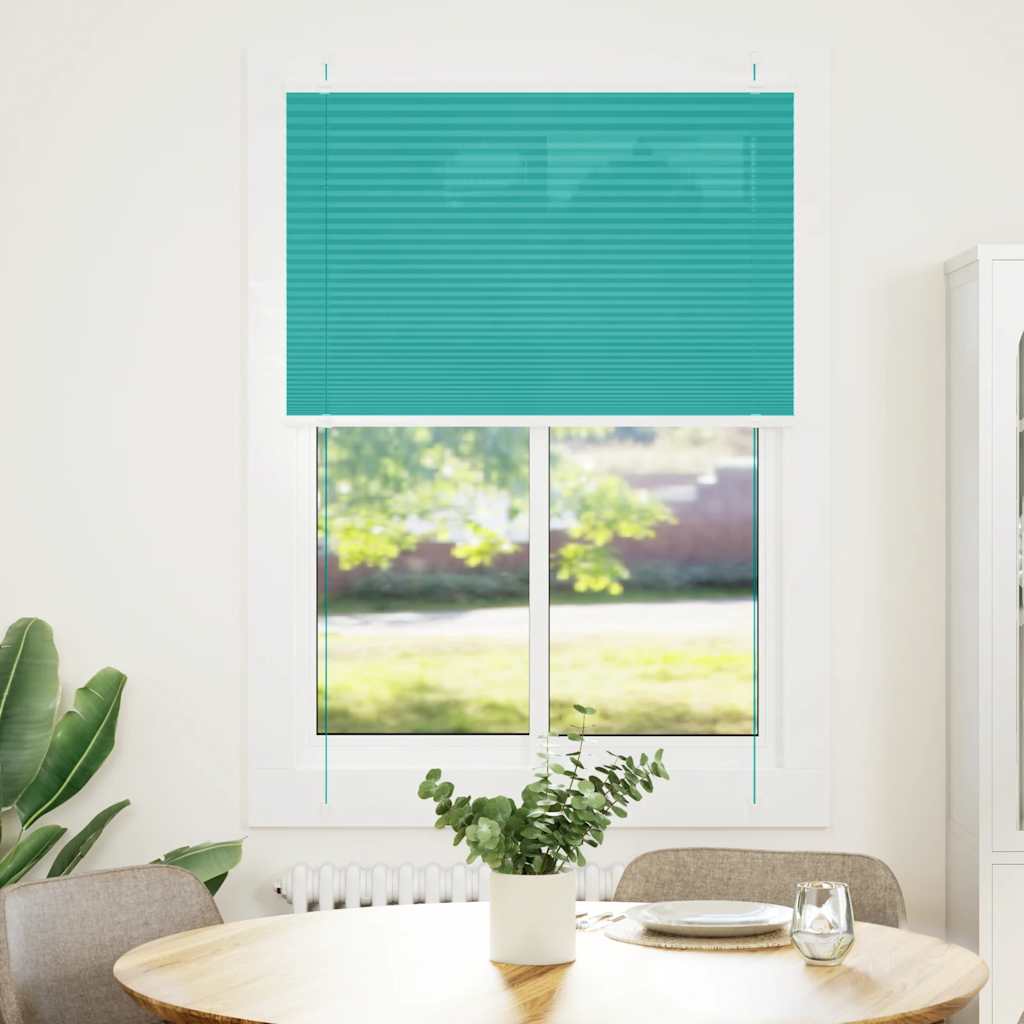 Pleated Blind Petrol Green 85x100 cm Fabric Width 84.4 cm Polyester