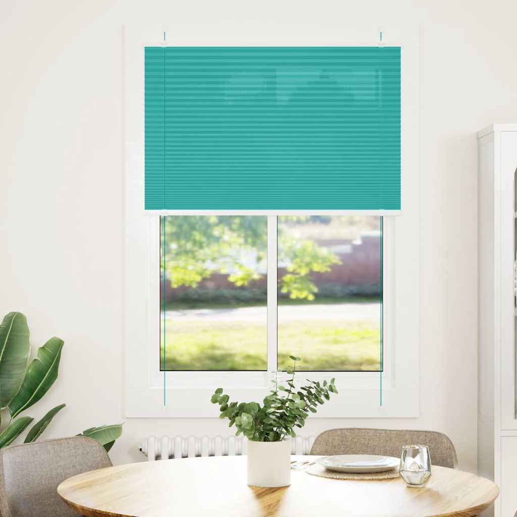 Pleated Blind Petrol Green 90x100 cm Fabric Width 89.4 cm Polyester