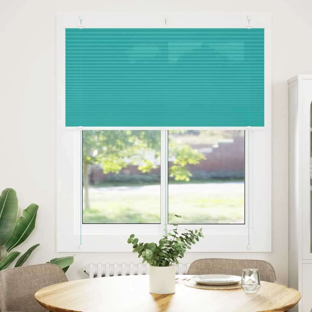 Pleated Blind Petrol Green 115x100 cm Fabric Width 114.4 cm Polyester