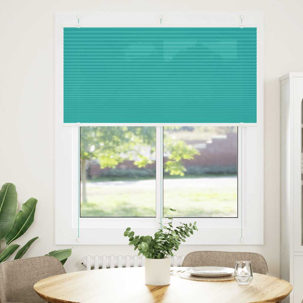 Pleated Blind Petrol Green 120x100 cm Fabric Width 119.4 cm Polyester