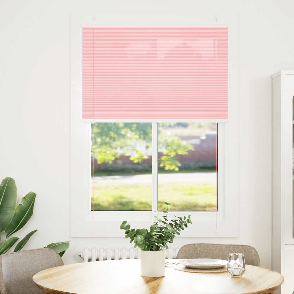 Pleated Blind Pink 85x100 cm Fabric Width 84.4 cm Polyester