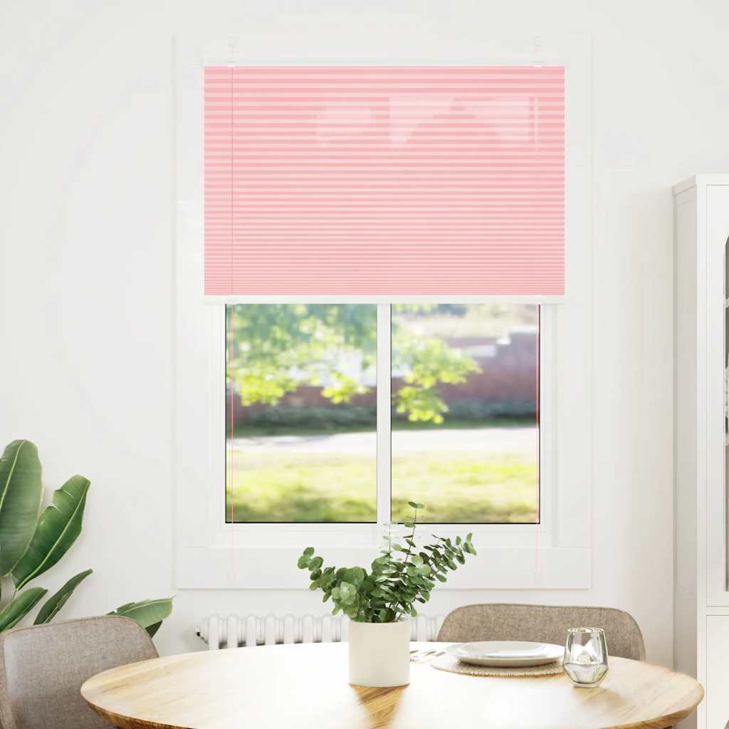 Pleated Blind Pink 90x100 cm Fabric Width 89.4 cm Polyester