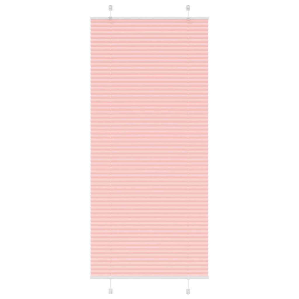 Pleated Blind Pink 85x200 cm Fabric Width 84.4 cm Polyester