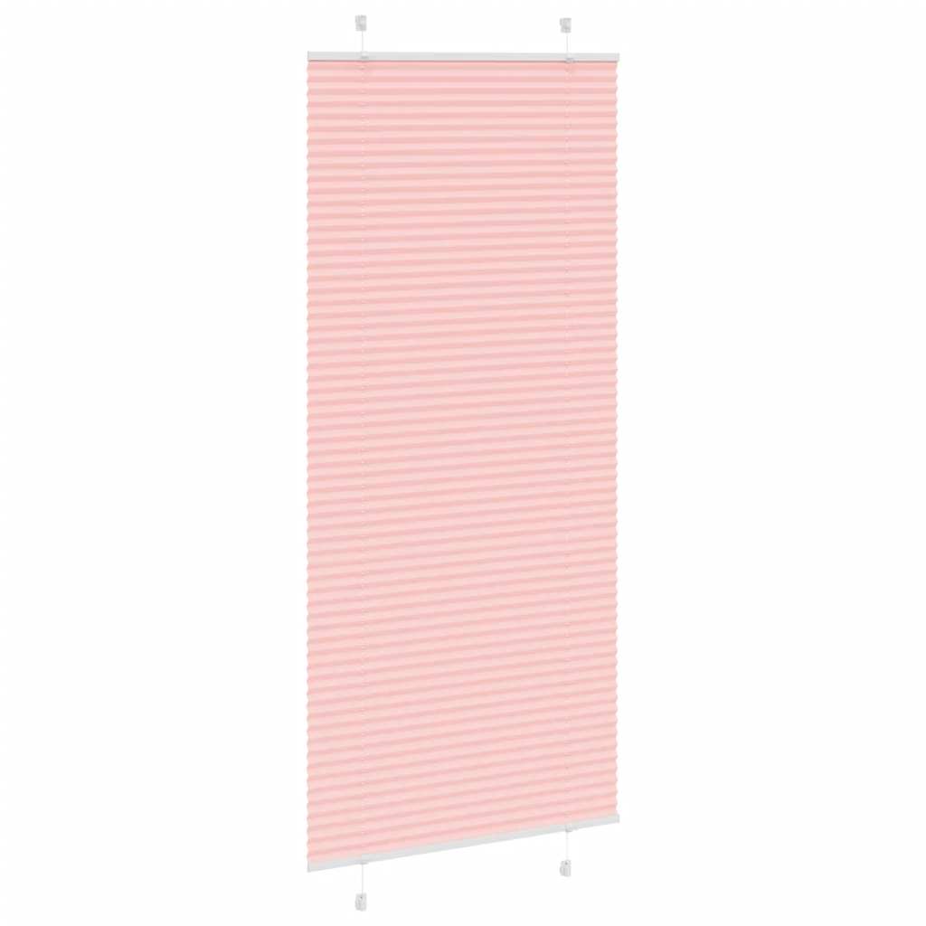 Pleated Blind Pink 85x200 cm Fabric Width 84.4 cm Polyester