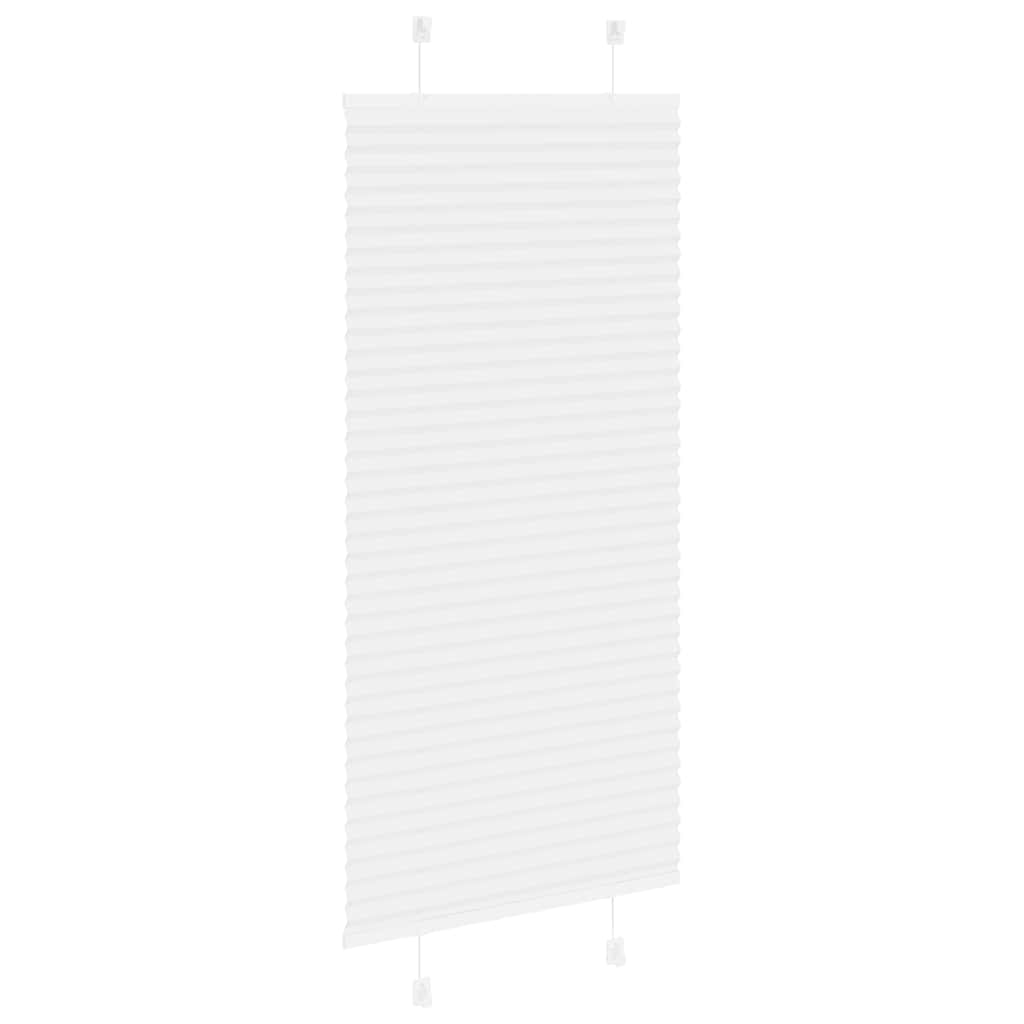 Pleated Blind White 60x100 cm Fabric Width 59.4 cm Polyester