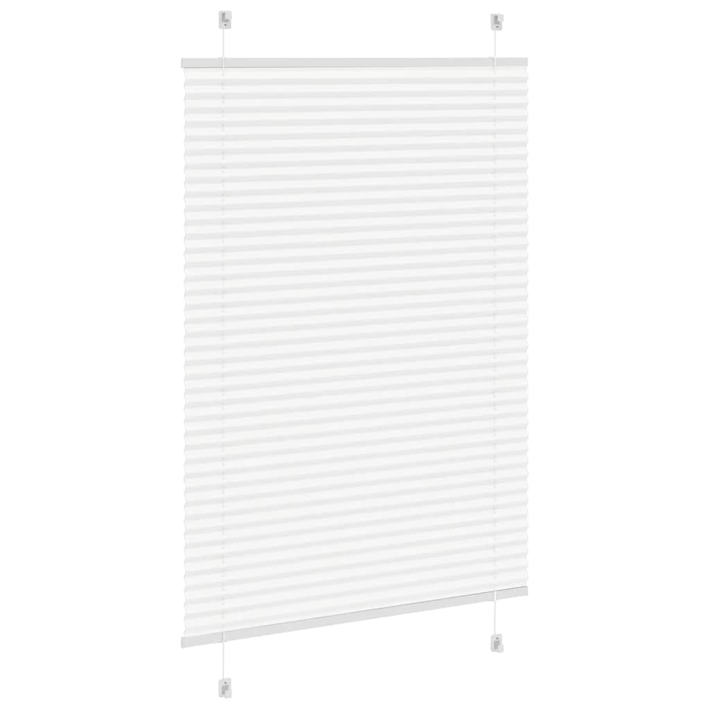 Pleated Blind White 85x100 cm Fabric Width 84.4 cm Polyester