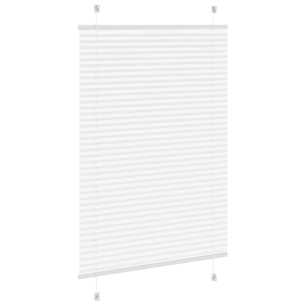 Pleated Blind White 100x100 cm Fabric Width 99.4 cm Polyester