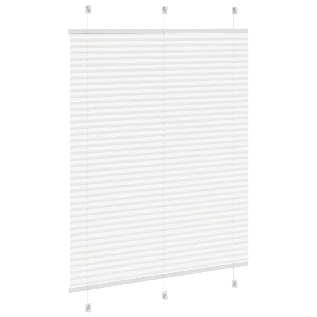 Pleated Blind White 105x100 cm Fabric Width 104.4 cm Polyester