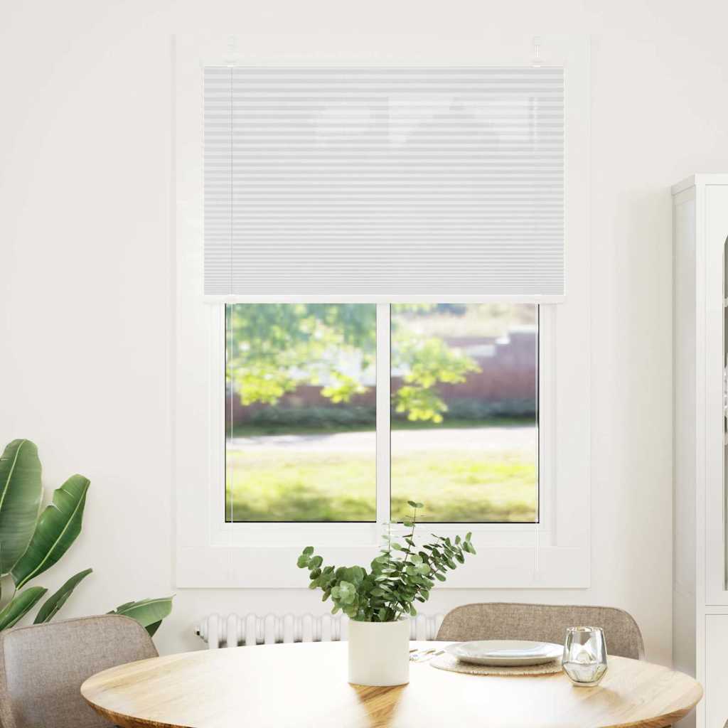 Pleated Blind White 85x150 cm Fabric Width 84.4 cm Polyester