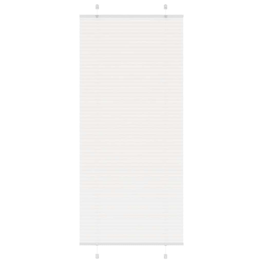 Pleated Blind White 85x200 cm Fabric Width 84.4 cm Polyester