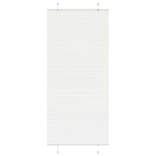 Pleated Blind White 95x200 cm Fabric Width 94.4 cm Polyester