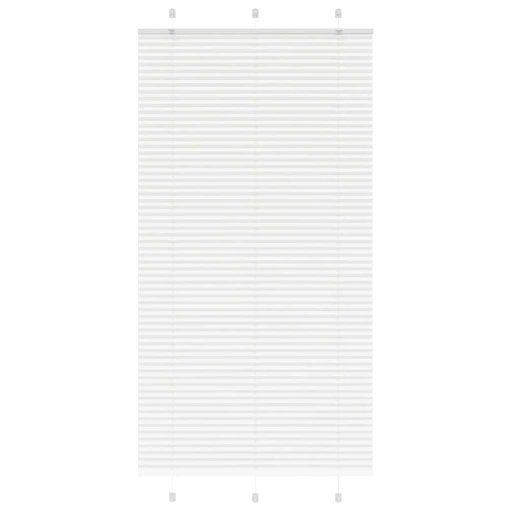 Pleated Blind White 105x200 cm Fabric Width 104.4 cm Polyester