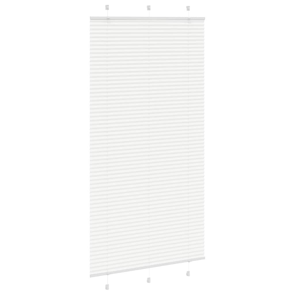 Pleated Blind White 105x200 cm Fabric Width 104.4 cm Polyester