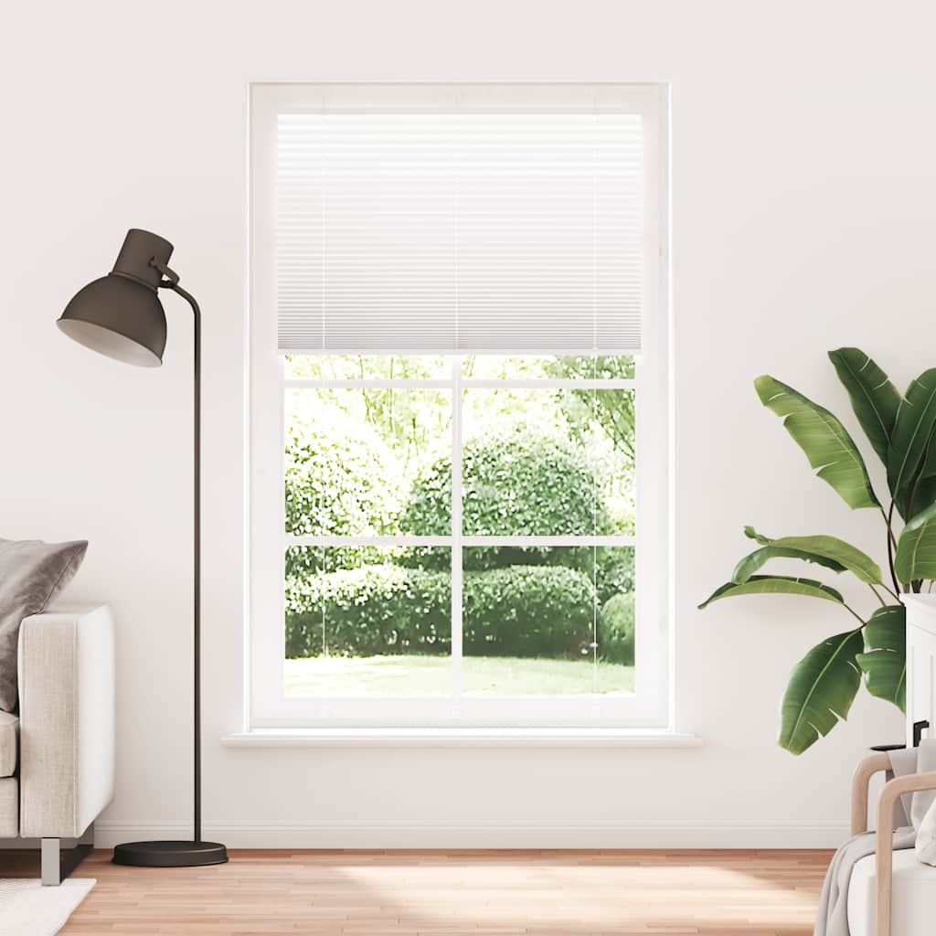 Pleated Blind White 120x200 cm Fabric Width 119.4 cm Polyester