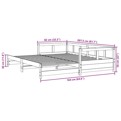 Daybed without Mattress 80x200 cm Solid Wood Pine