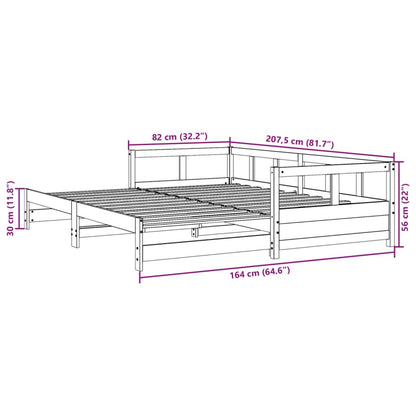 Daybed without Mattress White 80x200 cm Solid Wood Pine