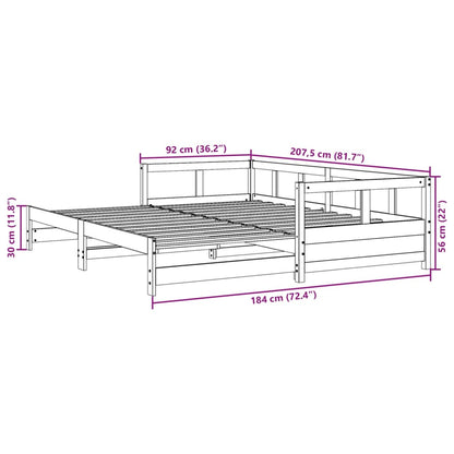 Daybed without Mattress White 90x200 cm Solid Wood Pine